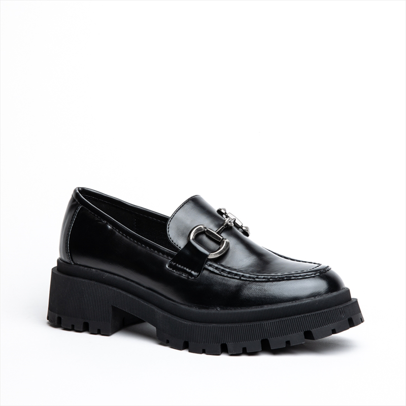 Product image: Miss belgini loafer pumps with chunky chain embellishment-null