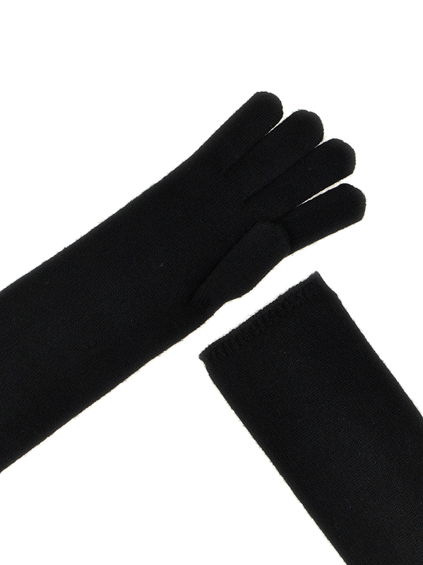 Black cashmere gloves-null