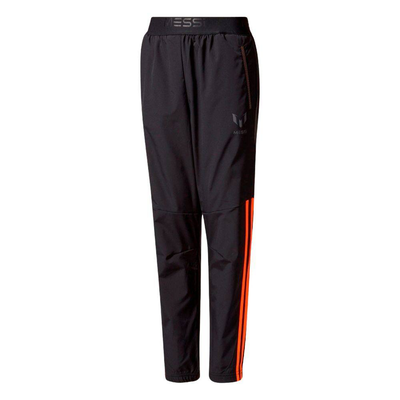 Boys messi woven tiro pant, Black / Solar Orange, medium