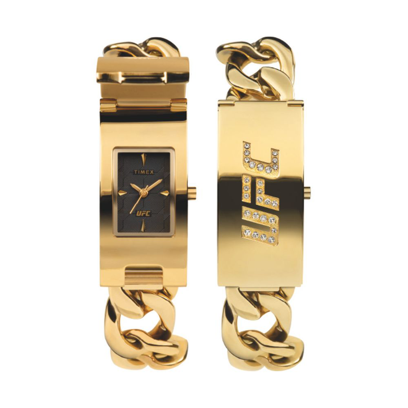 Gold stainless steel bracelet watch-null