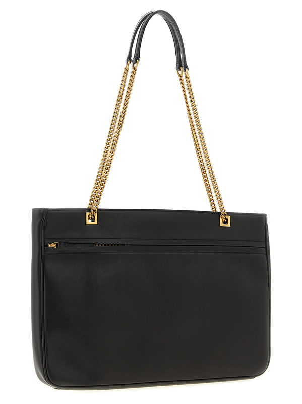 Brown lamb leather tote bag-null