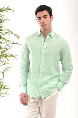 Shirt linen, Mint, medium