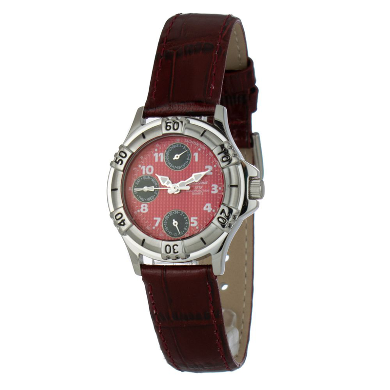 Multicolor leather dress watch-null