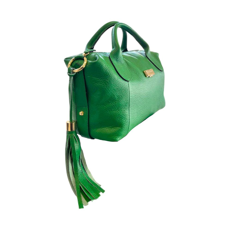 Green leather women handbag-null