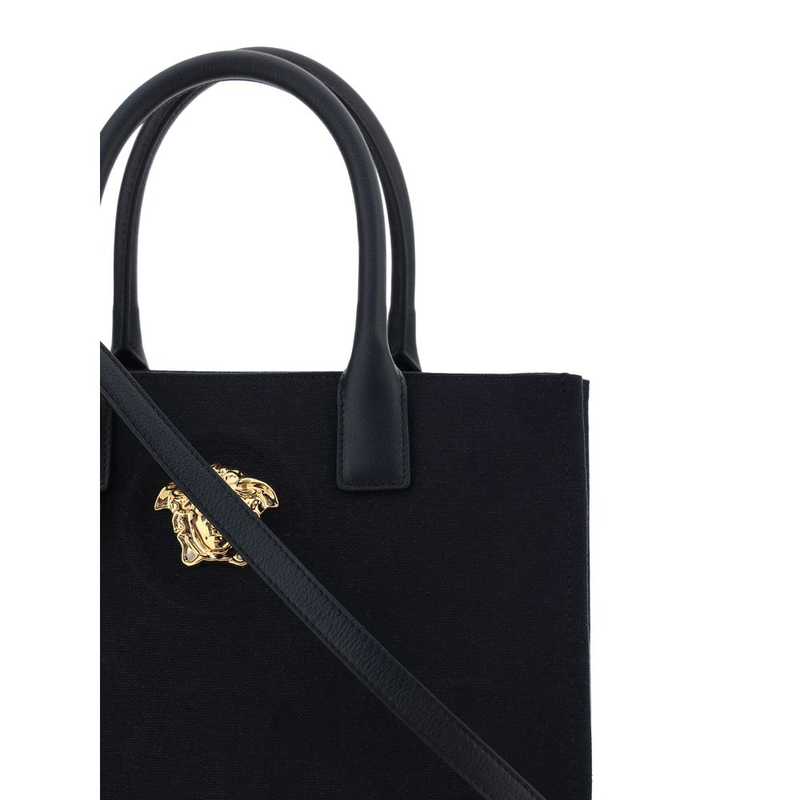 Black cotton shoulder bag-null