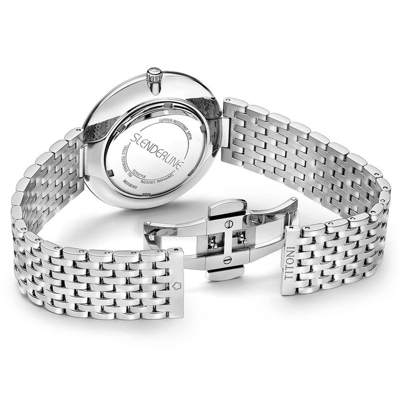 Gray stainless steel dress watch-null