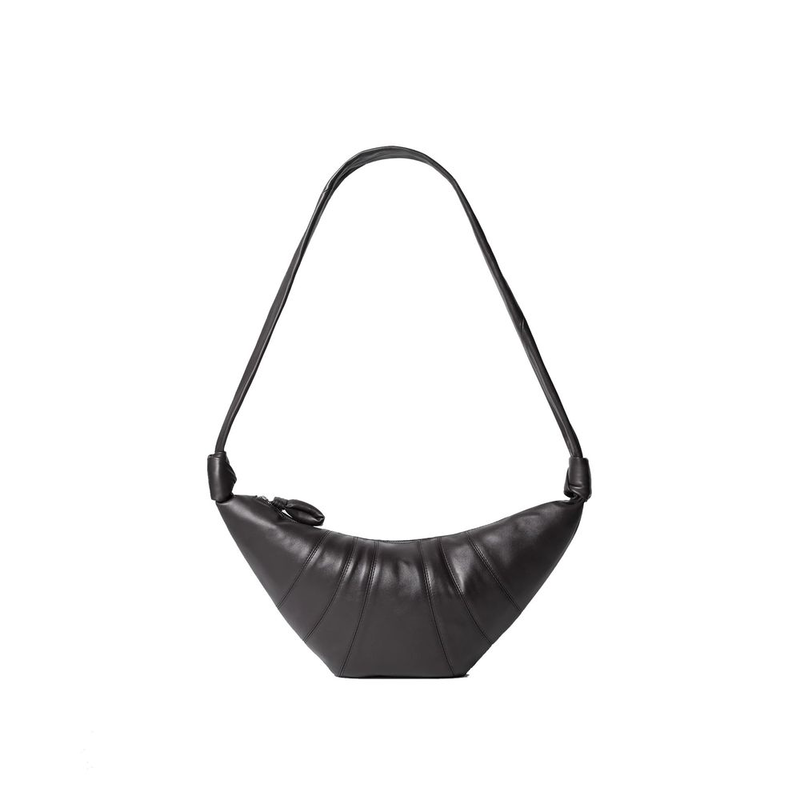 Brown lamb leather shoulder bag-null