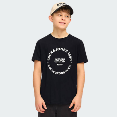 Simon tee crew neck junior, Black, medium