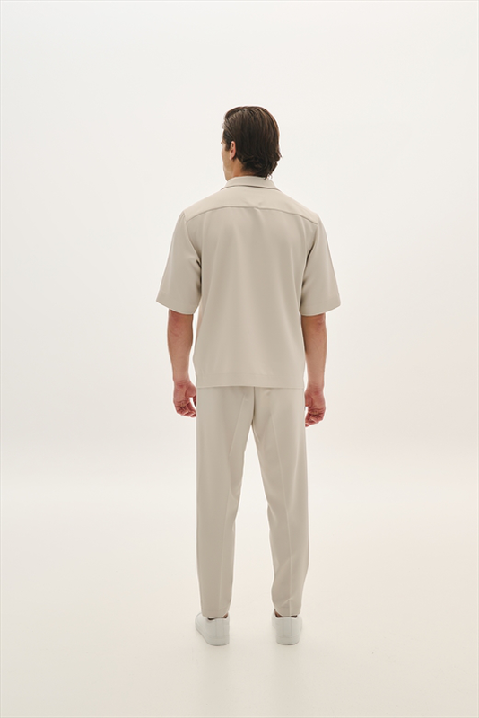 Pcoc elastic slim fit pleats trousers image number null