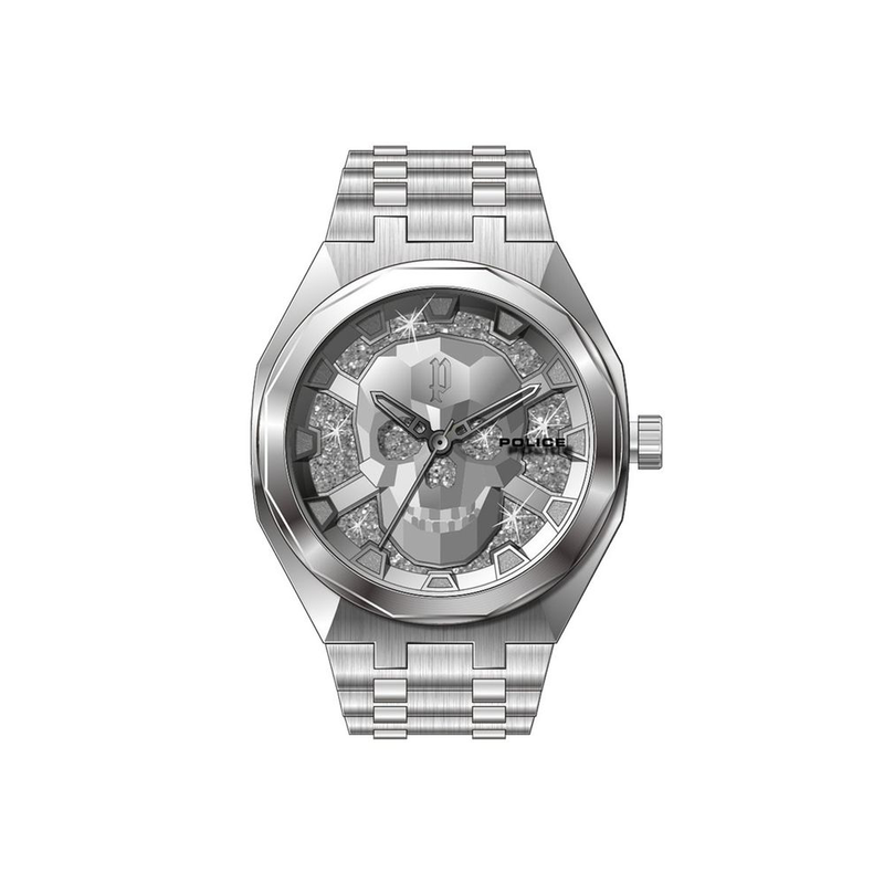 Silver stainless steel dress watch-null