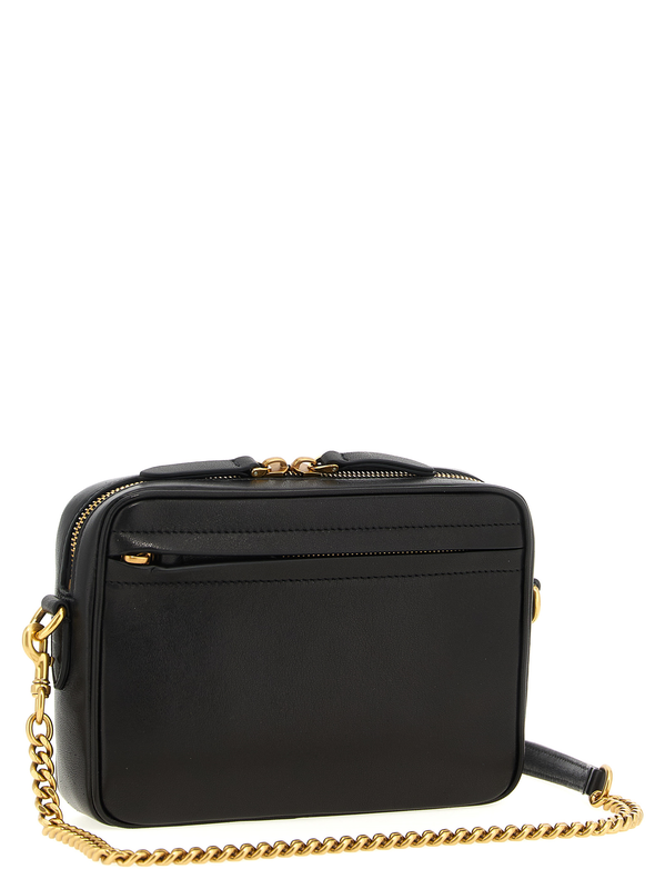 Brown lamb leather crossbody bag-null