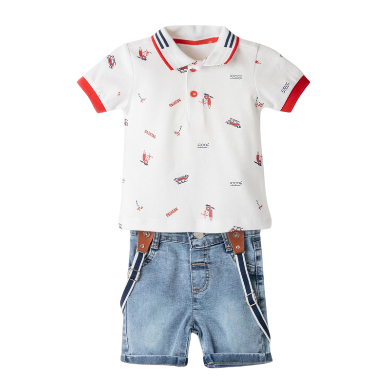Hashtag for boys infants short set white 254604 image number null