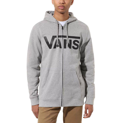Classic zip hoodie, Grey Heather / Black, medium