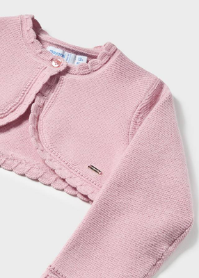 Ζακετα πλεκτη basic ροζ, Pink, medium