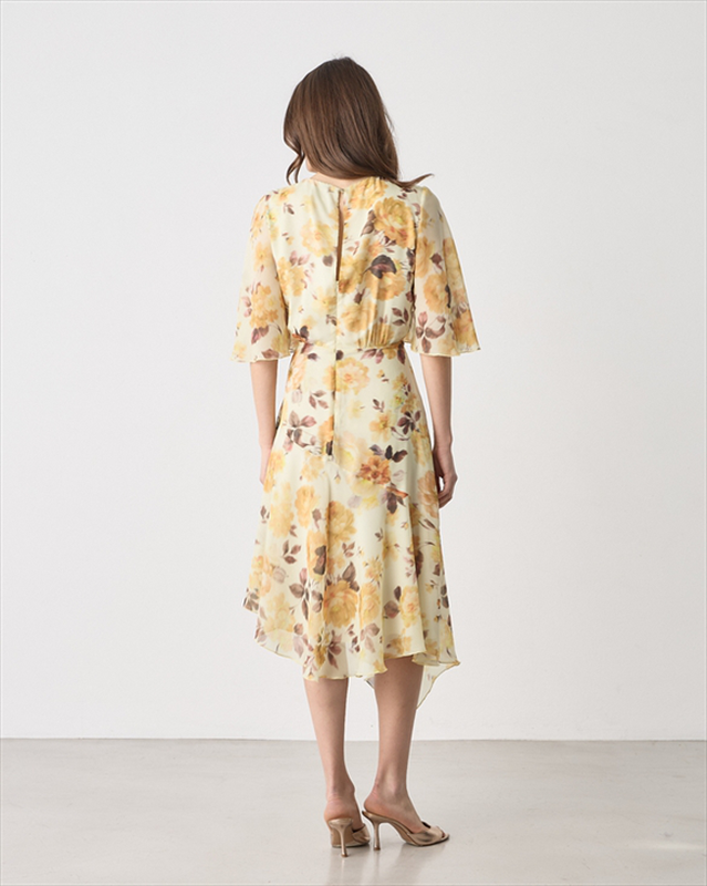 Asymmetrical dress printed-null