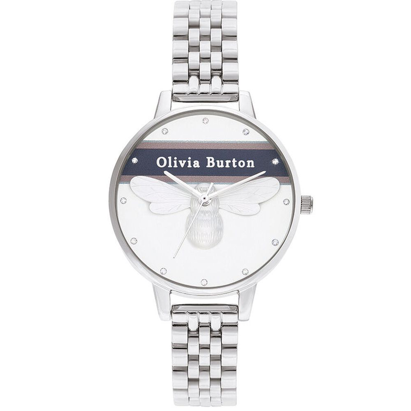 Silver stainless steel dress watch-null