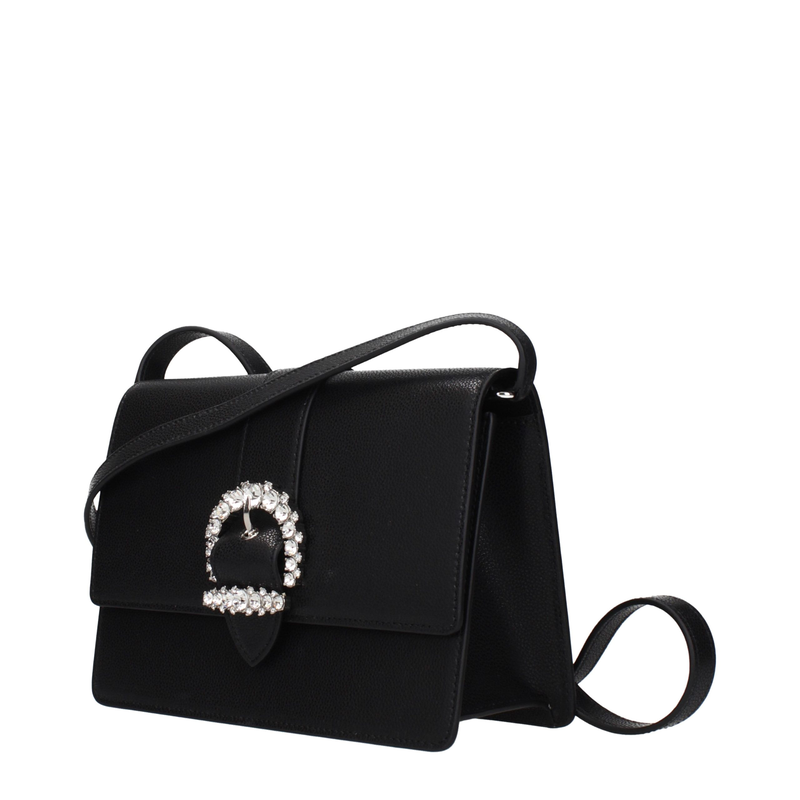 Black leather crossbody bag-null