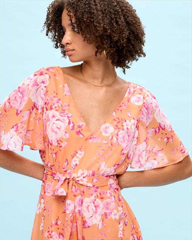 Midi dress chiffon printed image number null