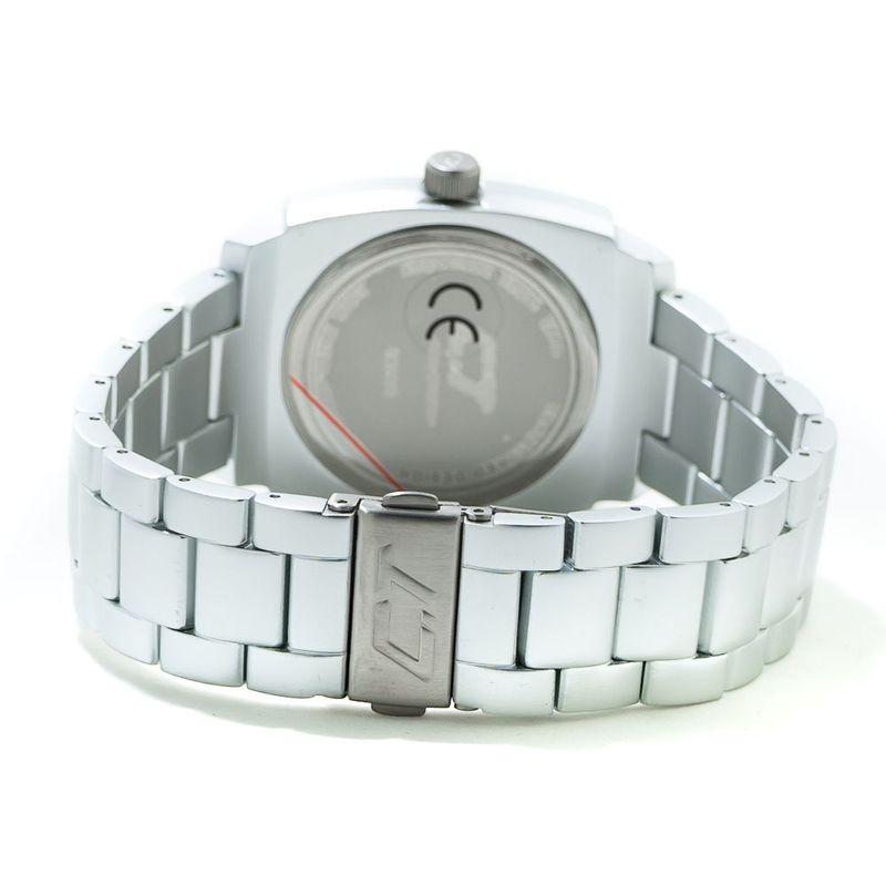 Silver aluminum dress watch-null