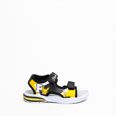 Pikachu ankle strap boys sandals with lights, Black, medium