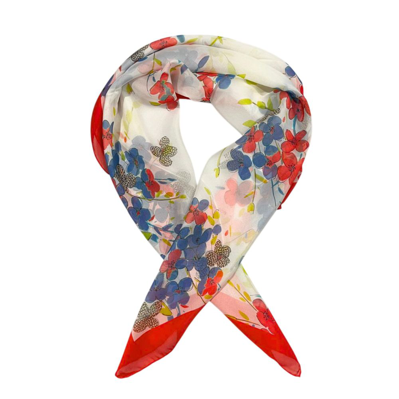 Red silk women scarf-null