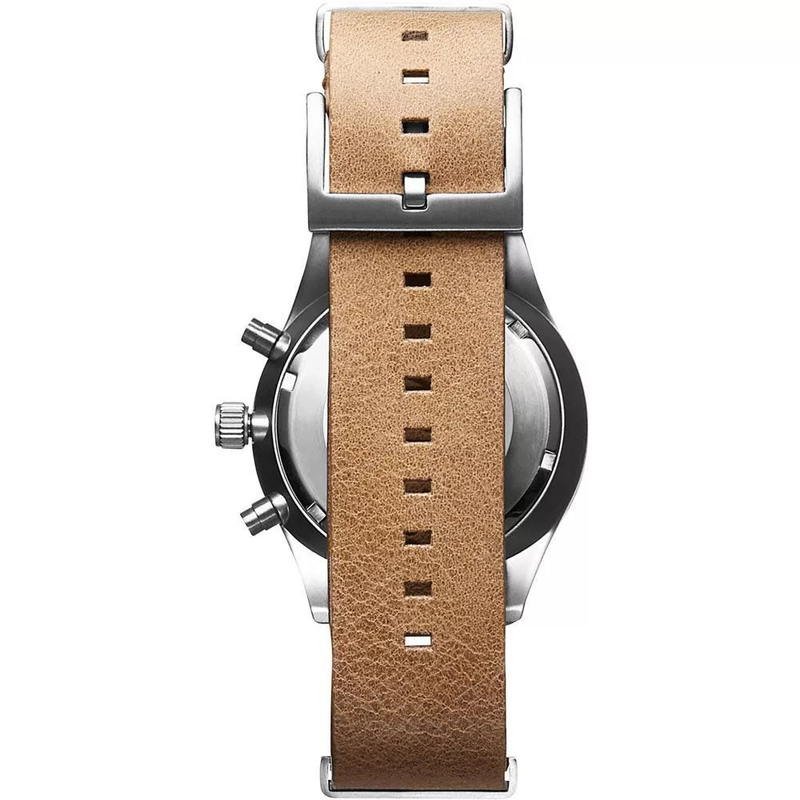 Brown leather dress watch-null