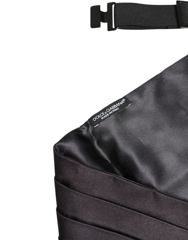 Black men 100% silk belt wide waist cummerbund-null