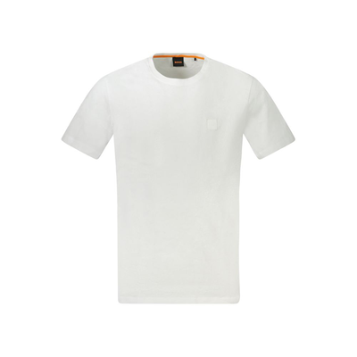 White cotton men t-shirt, White, medium