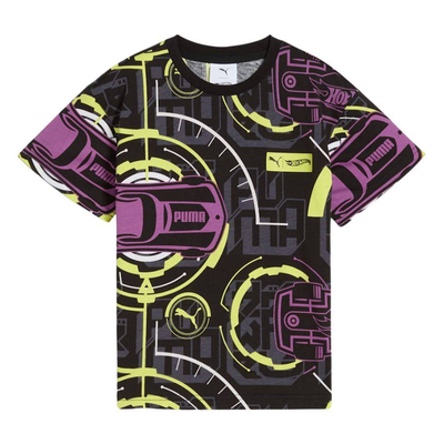 Puma x hot wheels relaxed aop tee, Black, medium