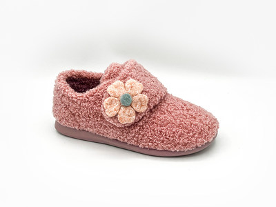 Puchitos pink toddler slippers with floral accent pch5080