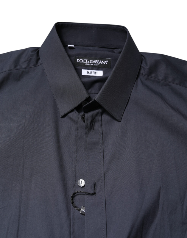 Dark blue martini cotton dress formal shirt-null