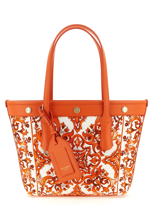 Orange cotton tote bag-null