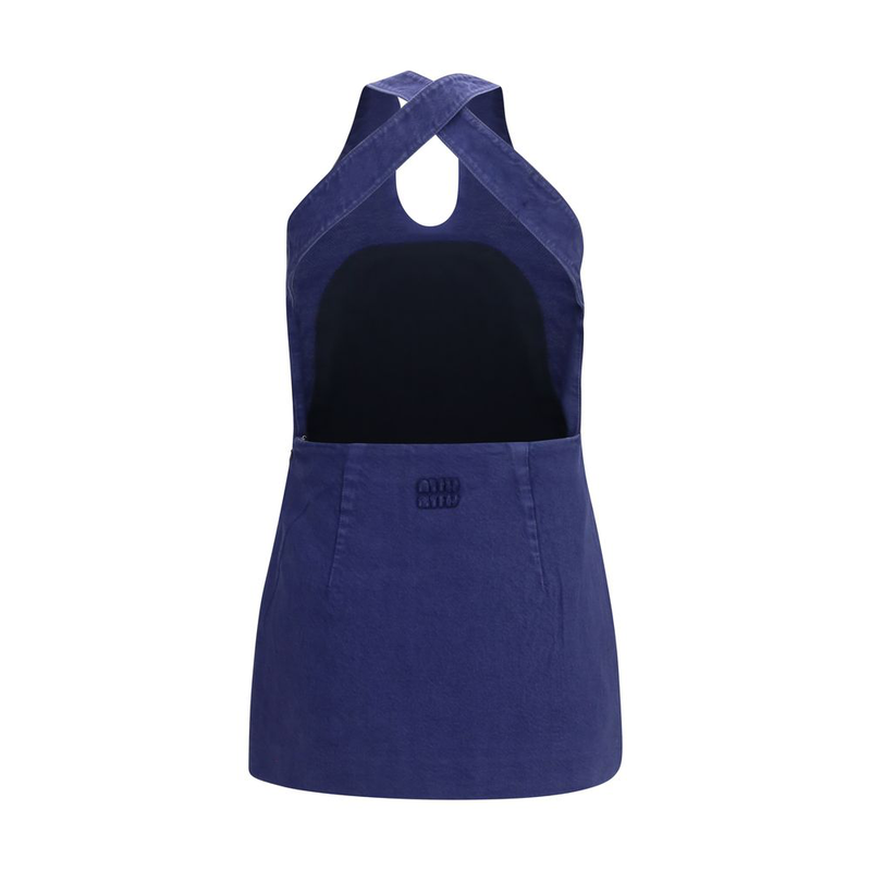 Blue cotton casual dress-null