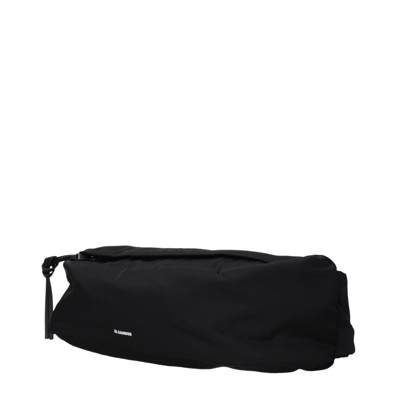 Black fabric backpack-null