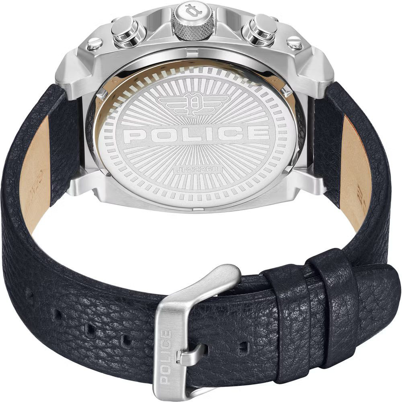 Blue leather dress watch-null