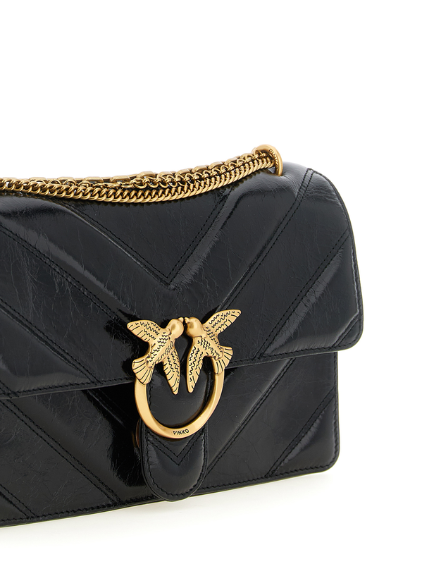 Black calfskin shoulder bag-null