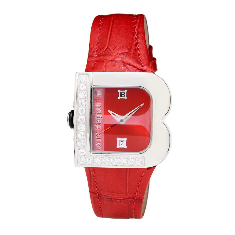 Multicolor leather dress watch-null