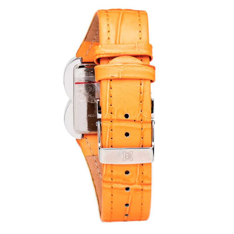 Orange leather bracelet watch-null