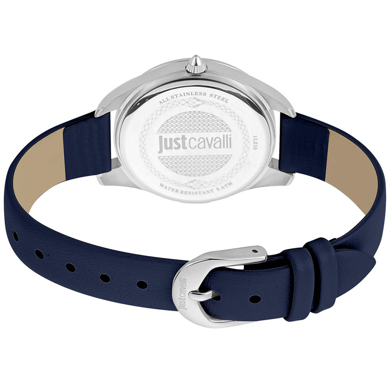 Blue leather dress watch-null