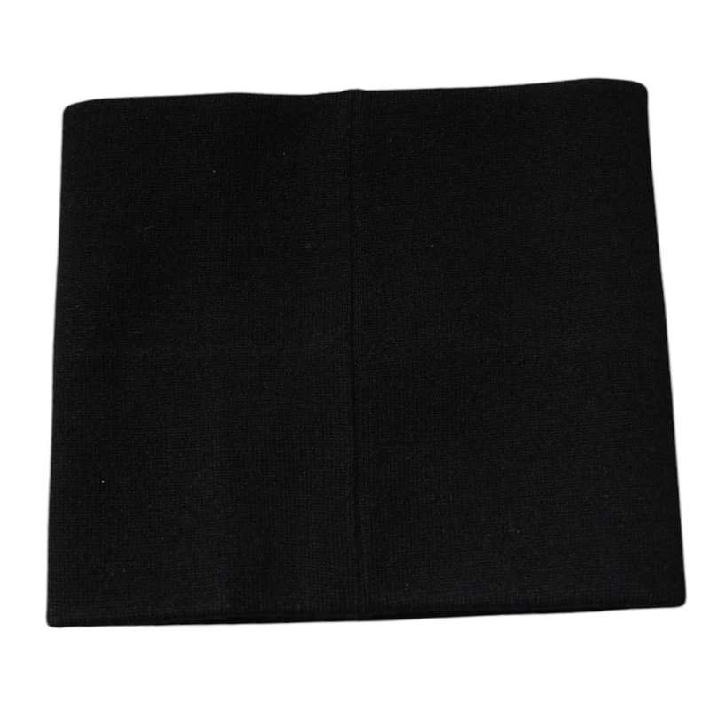 Black cashmere knitted square handkerchief scarf-null