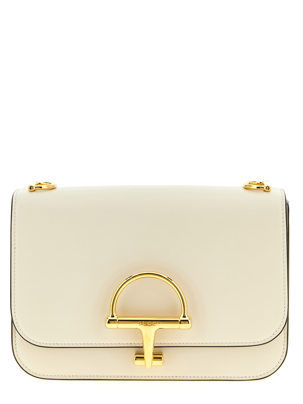 White calfskin shoulder bag-null