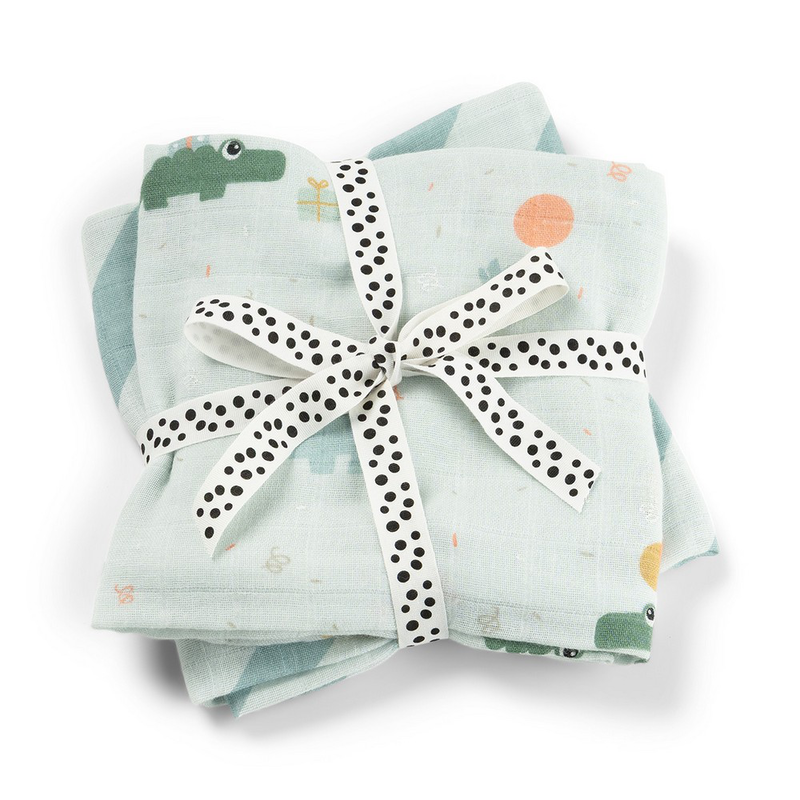 Done by deer burp cloth 2-pack celebration - blue-null