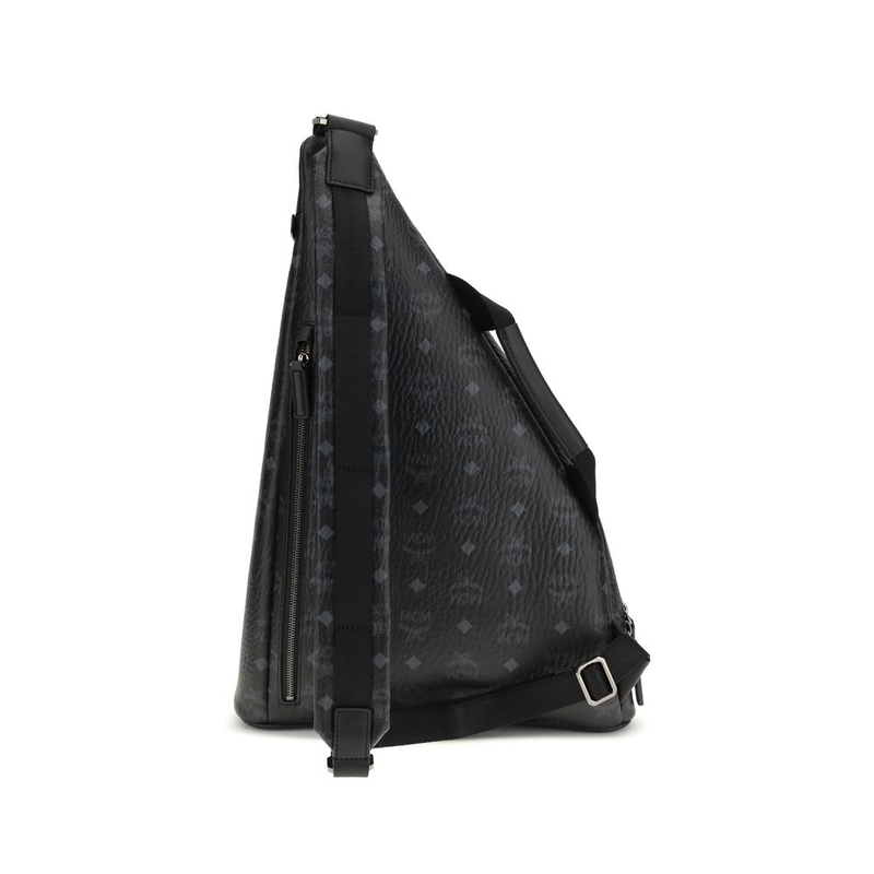 Black fabric backpack-null