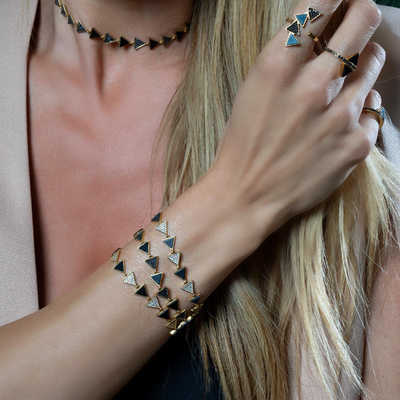 Hestia exclusive tennis bracelet, Black Enamel, medium