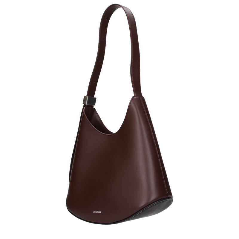 Red leather shoulder bag-null