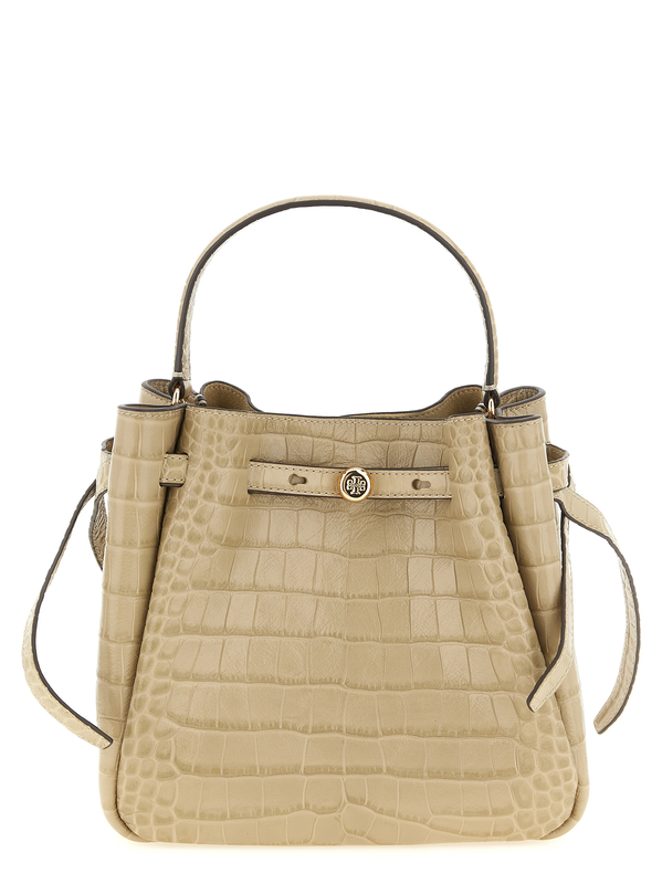 Beige cowhide shoulder bag-null
