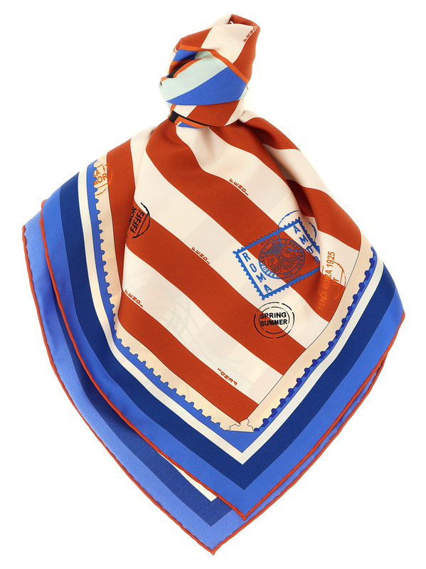 Multicolor silk foulard-null