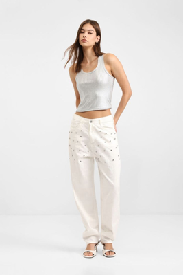 Trousers p2zicobc09, White, medium