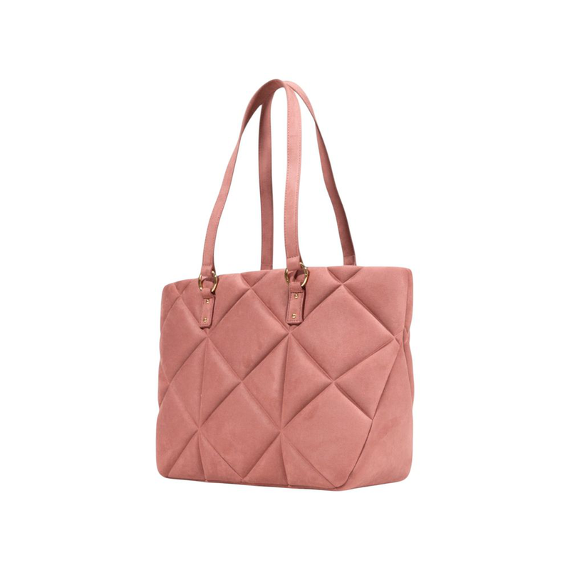 Pink suede leather handbag-null