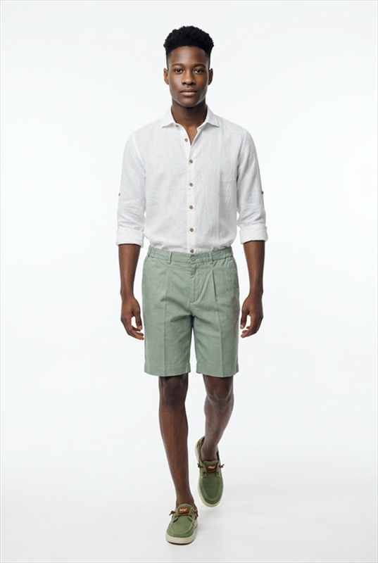 Hamaki-ho linen cotton shorts-null